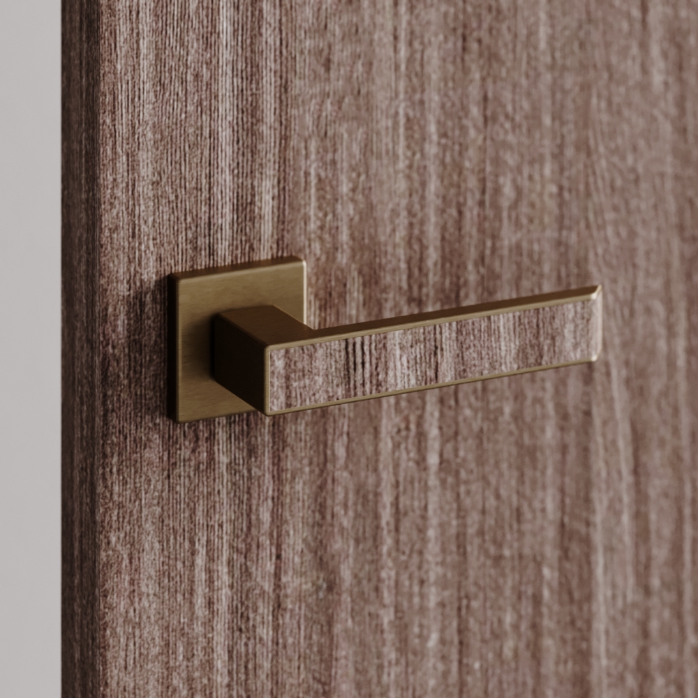 Межкомнатная ручка Best 2.0 со вставкой, бронза брашированная