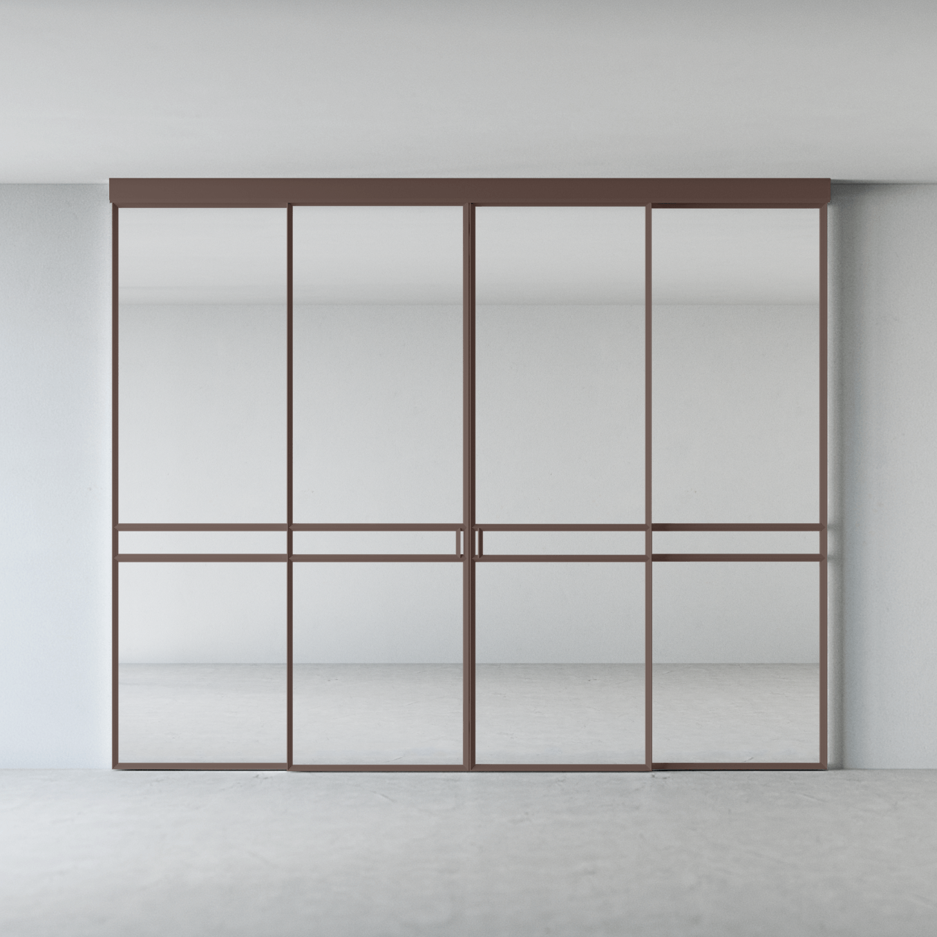 Межкомнатная перегородка Scala цельностеклянная, темно-коричневый