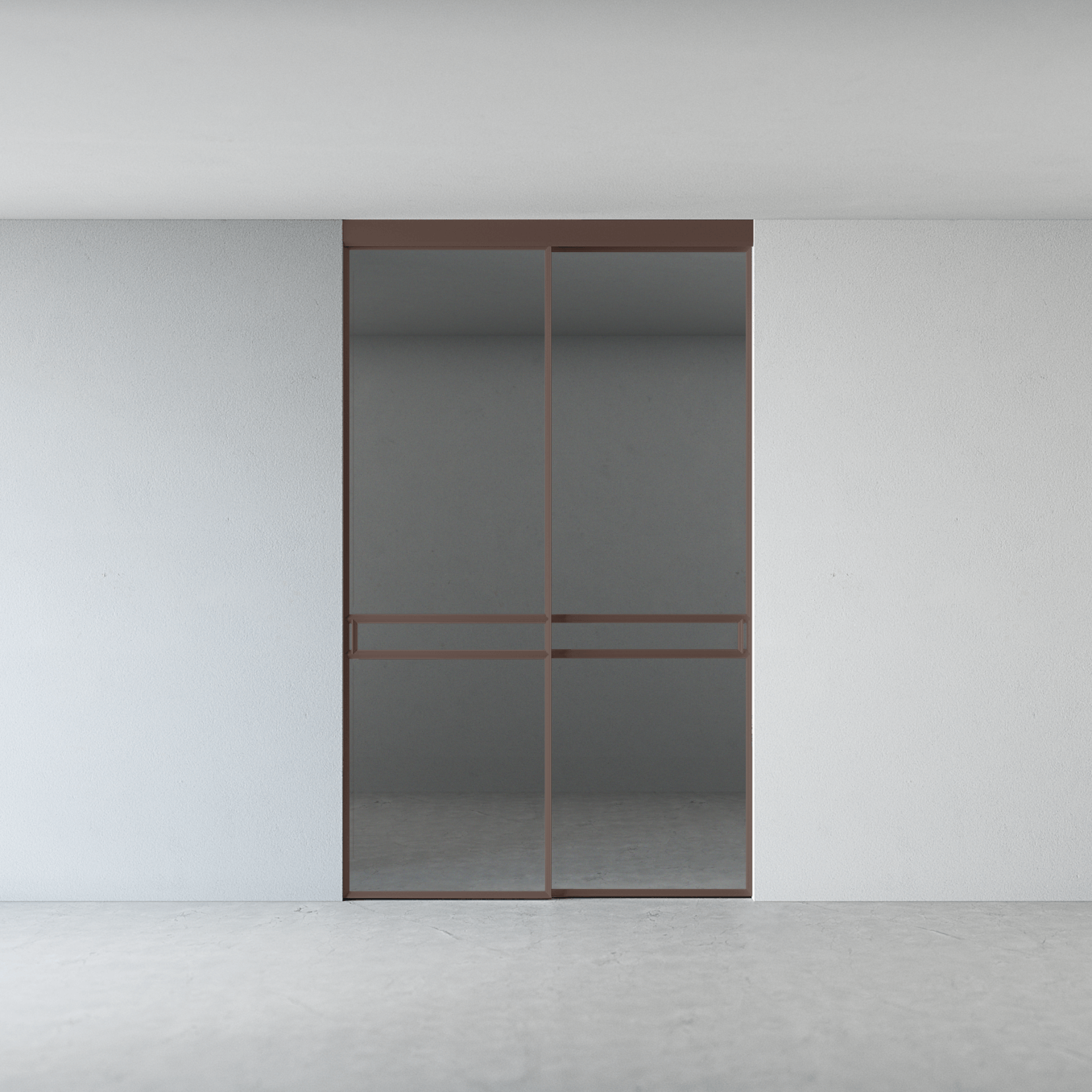 Межкомнатная перегородка Scala цельностеклянная, темно-коричневый