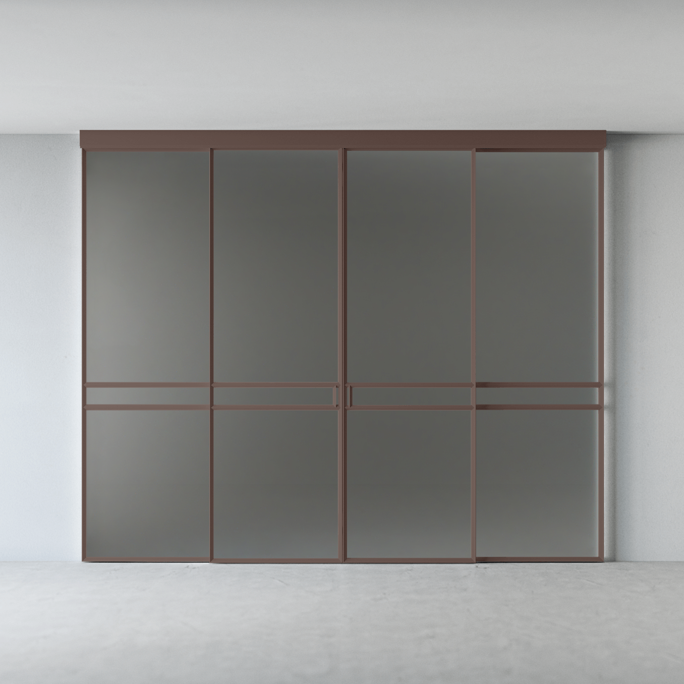 Межкомнатная перегородка Scala цельностеклянная, темно-коричневый